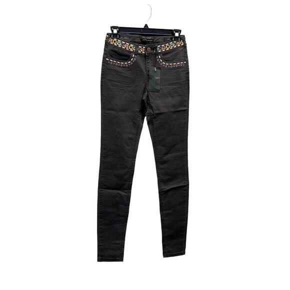 Scotch & Soda Grommet Embroidered‎ Waist Belt Pants Black - Picture 3 of 9